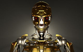 Robot skull redeyes handships cybernetics - a pose free wallpaper for desktop