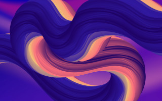 Purple orange abstract wavy curves - surreal free wallpaper