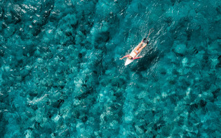 Ocean surfboard minimalism microscopic vibrant - looking free wallpaper for desktop