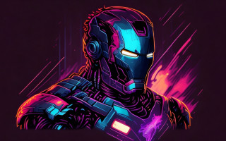 Robot headphones glowing eyes cyberpunk - headphone free wallpaper