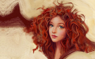 Red haired girl curly hair - charlie bowater free wallpaper