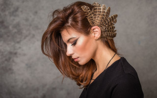 Woman brownhair comb profile jewelry - chernik free wallpaper for desktop