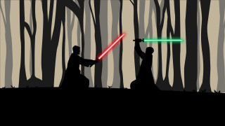 Forest people lightsaber shadow hat - two person free wallpaper for desktop