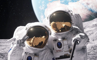 Moon astronauts planet background space - the moon free wallpaper