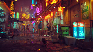 City street night neon cyberpunk 2 - global free wallpaper