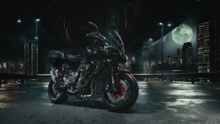 Motorcycle night city fullmoon skyline - daarken free wallpaper