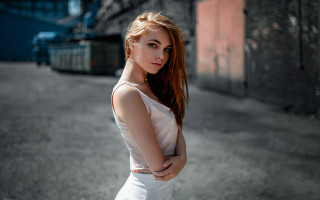 Elina karimova white dress city - free portrait wallpaper