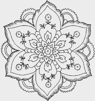 Black white flower center drawing - a detailed drawing free wallpaper