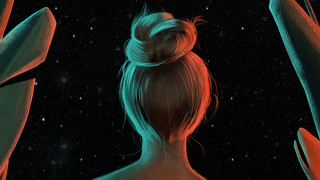 Woman star gazing cactus space - the star free wallpaper