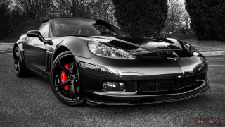 Black sports car red wheels 3 - tire free wallpaper