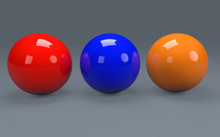 Three balls orange blue red - image free wallpaper
