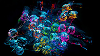 Colorful lights dark abstract airbrush - a bunch free wallpaper for desktop