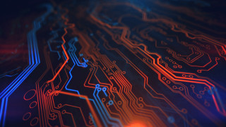 Circuit board red blue lights - redshift free wallpaper for desktop