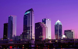 Tokyo night cityscape bridge river 8 - a purple sky free wallpaper