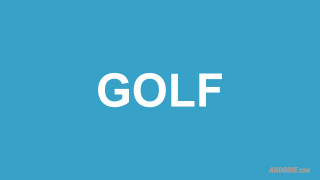 Blue background white golf image - white letter free wallpaper