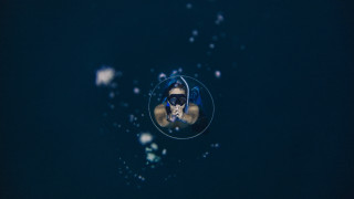 Holographic underwater siblings bubbles camera - a mask free wallpaper