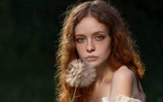 Red hair dandelion portrait elina - preraphaelitism free wallpaper for desktop