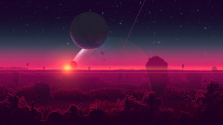 Sunset planet star night sky - a distant star in the sky free wallpaper