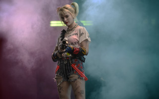 Tattooed woman gun stage smoke - smoke and fog free wallpaper