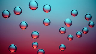 Water droplets bubble blowing raytraced - octane renderer free wallpaper