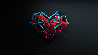 Heart geometric abstract 3d render - alberto seveso free wallpaper