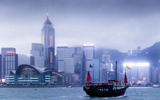 Boat city night fog architecture - adrian zingg free wallpaper