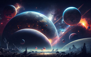 Space planet background aurora moon - a space free wallpaper