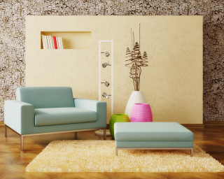 Living room blue chair pink - a living room free wallpaper
