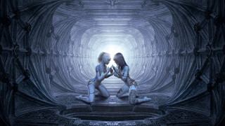 Tunnel platform two people light - two person free wallpaper for desktop