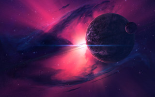 Space planet star bright light 8 - a planet and a star in the background free wallpaper
