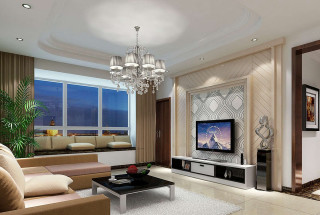 Living room tv chandelier couch - art deco free wallpaper