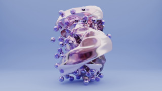 Purple beads object raytraced generative - octane renderer free wallpaper