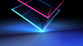 3d cube neon light holography - a neon light free wallpaper