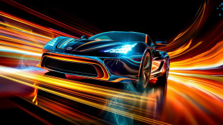 Car bright light streaks black - car free wallpaper
