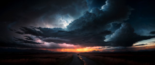 Sunset road clouds cityscape mountain - sunset time free wallpaper