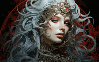 White hair red eye fantasy - bastien l. deharme free wallpaper