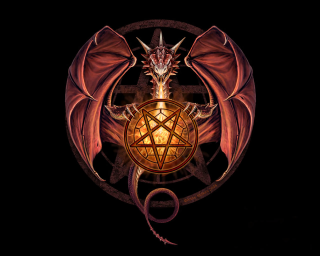 Red dragon pentagram symbol back - a red dragon free wallpaper