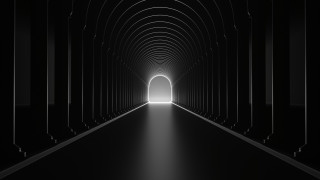 Long tunnel light hallway raytraced - a long hallway free wallpaper