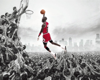 Man red jersey jumping basketball - a red jersey free wallpaper