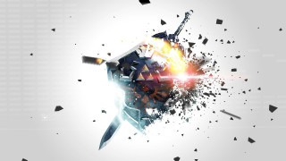Exploding computer screen knife explosion - game art free wallpaper