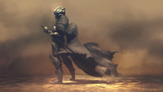 Man suit sword shield water - bastien lecouffedeharme free wallpaper