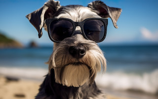 Dog sunglasses beach ocean blue - a beach near the ocean free wallpaper