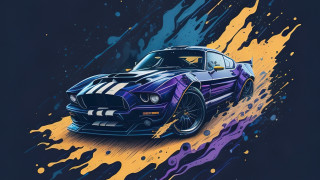 Purple cobra car galaxy fire - paint splatter free wallpaper