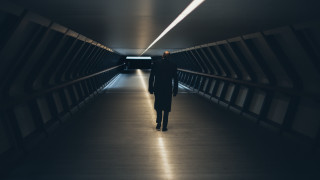 Hallway cyberpunk neoism cinematic portrait - a long hallway free wallpaper