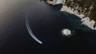 Boat cliff beach moon planet - ann thetis blacker free wallpaper for desktop