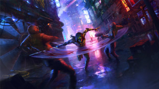 City spiderman cyberpunk action painting - action painting free wallpaper