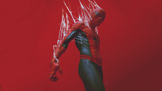 Spider man red background concept - deconstructivism free wallpaper