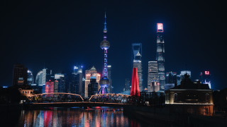 City skyline bridge river night 59 - david diao free wallpaper
