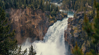 Waterfall forest river nature mountain - a river running free wallpaper