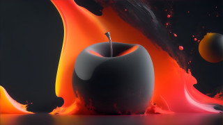 Black apple red liquid autumn - smooth free wallpaper